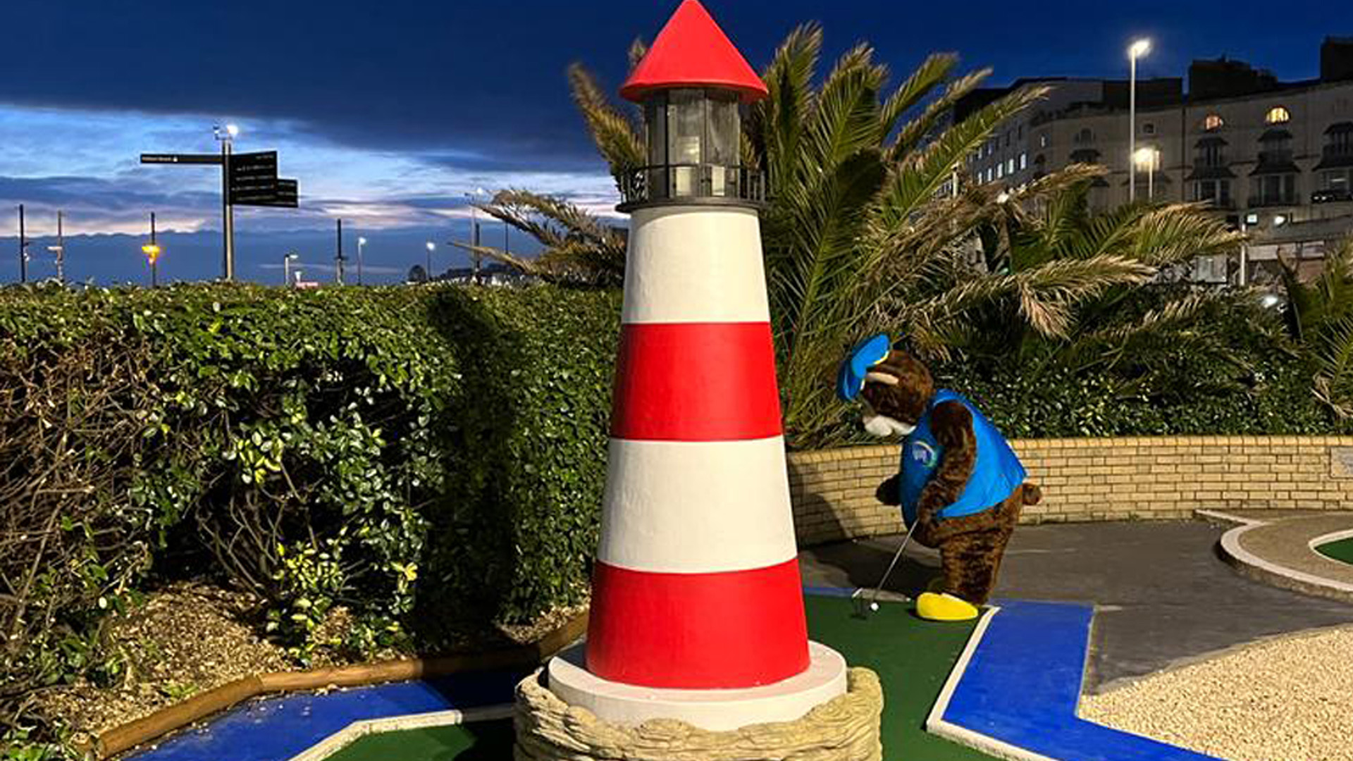 iconic lighthouse at hastings adventure golf