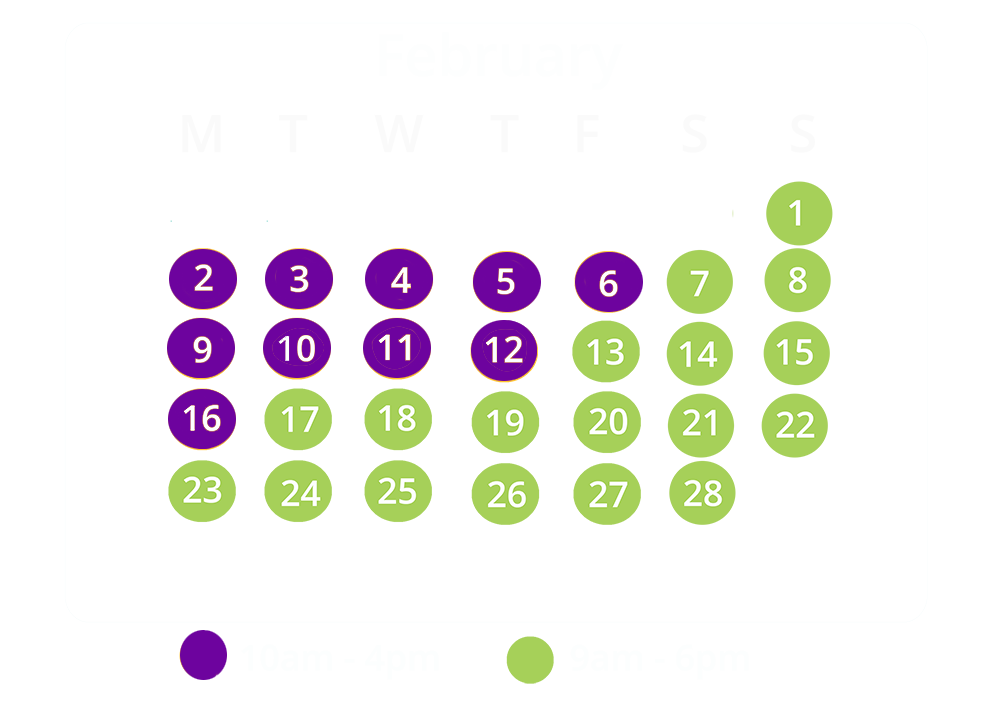 february opening times
