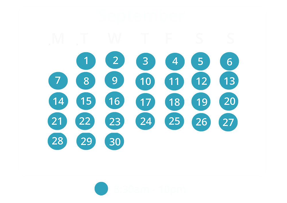 september opening times