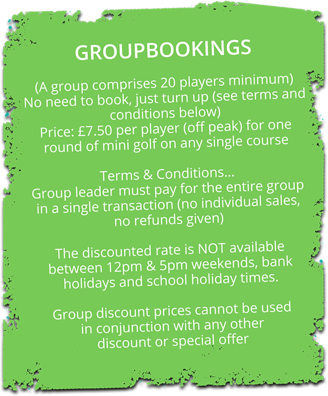 group booking prices at hastings adventure golf