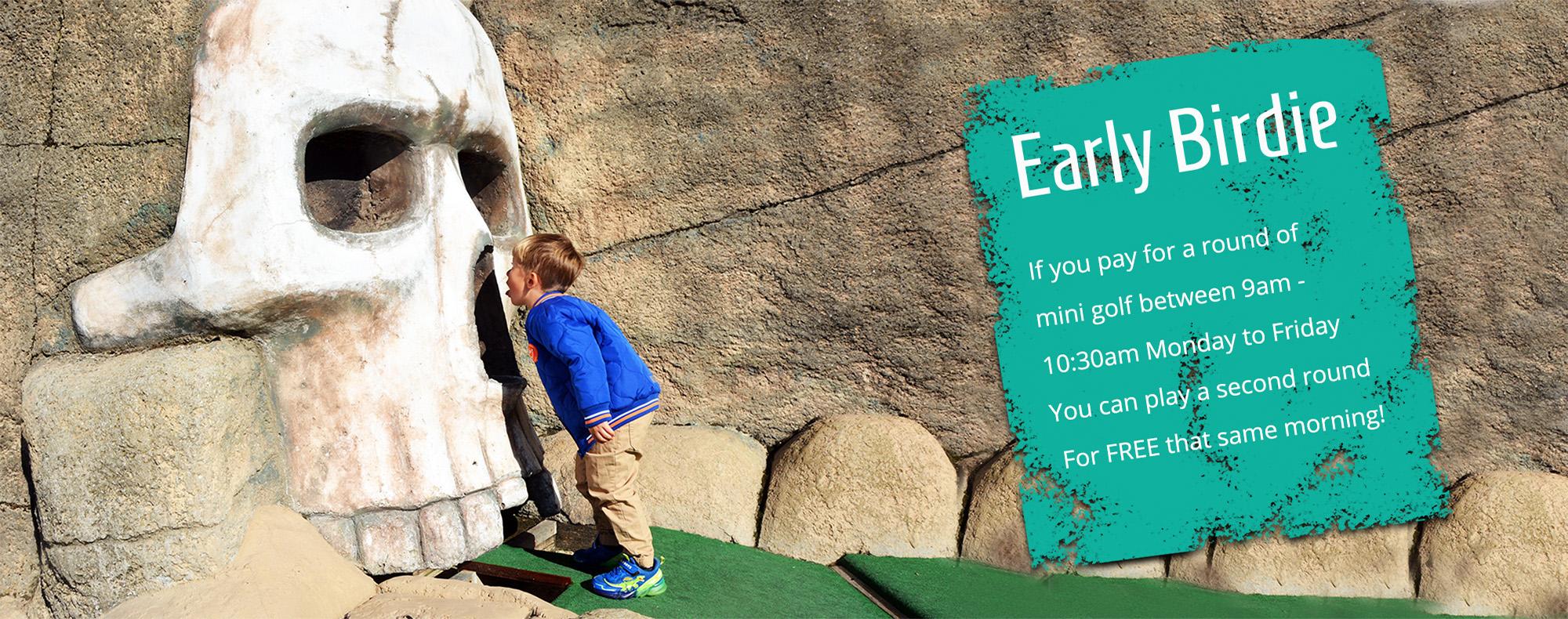 early bird special offer at hastings adventure golf